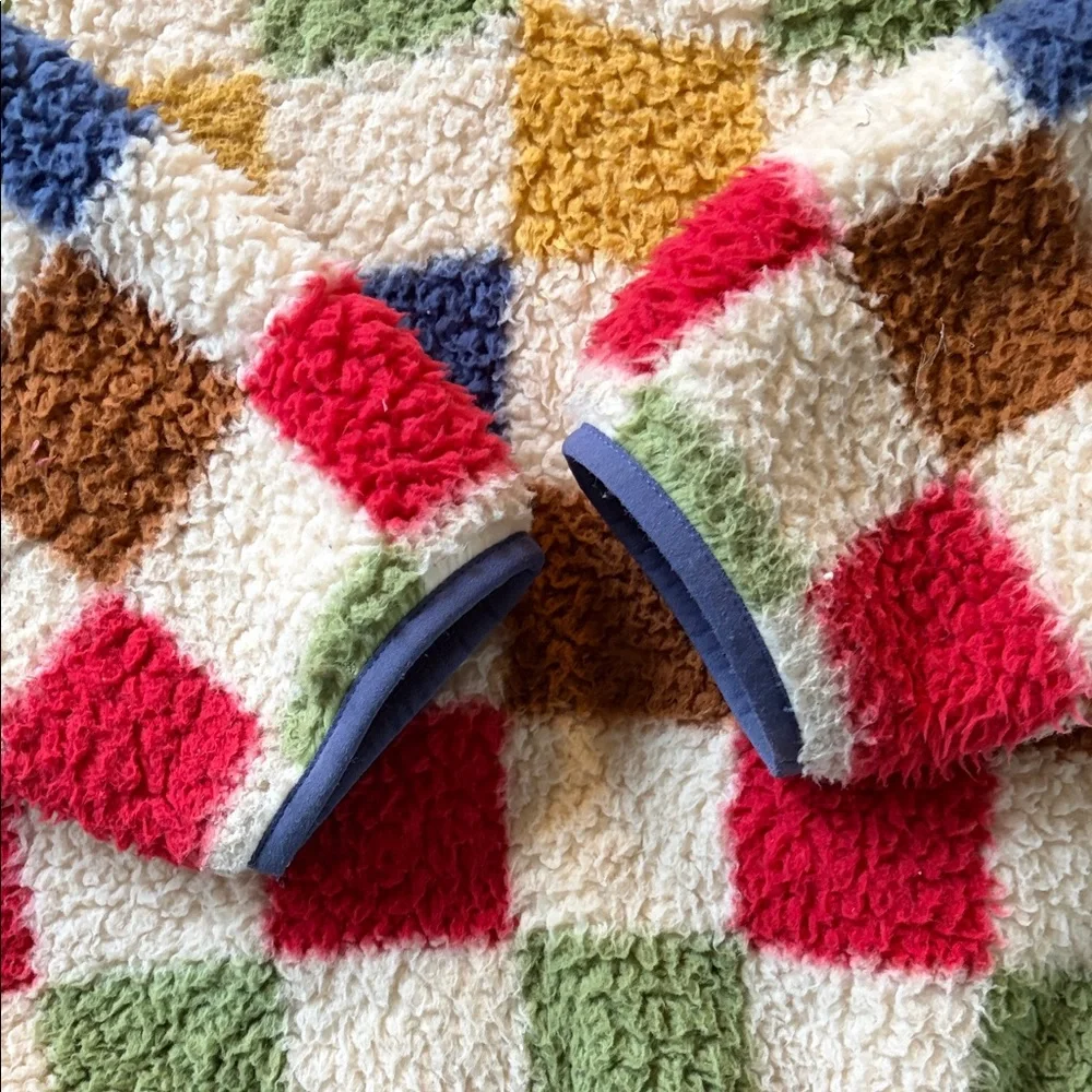 The Great + Eddie Bauer Colorful Checkered Sherpa Pullover - Picture 3 of 7